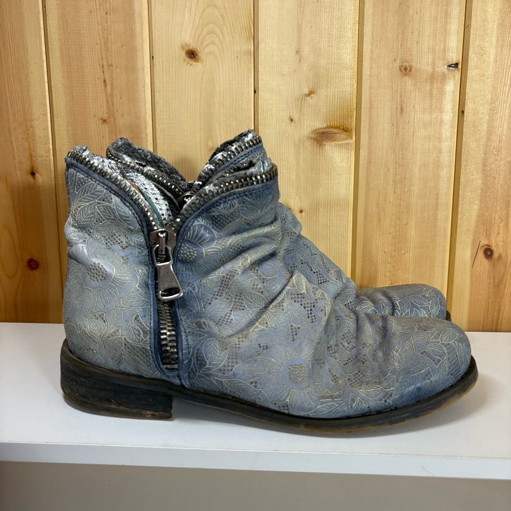 felmini Women’s Ankle boots Blue floral Boho Size EUR 38 Portugal slouchy